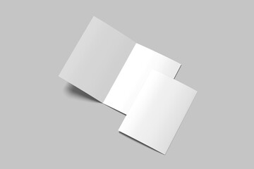 Clean bifold brochure blank mockup