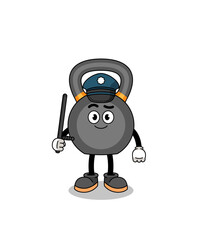 Cartoon Illustration of kettlebell police