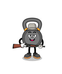 Cartoon Illustration of kettlebell hunter