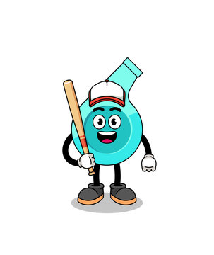 recommend clip art: whistle mascot cartoon as a baseball player