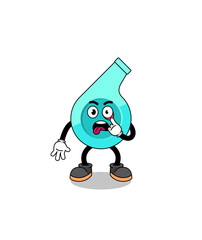 Character Illustration of whistle with tongue sticking out