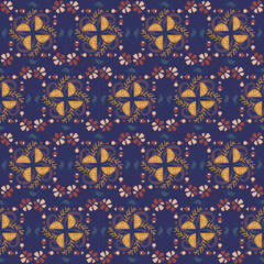 Floral Seamless Pattern Background Garden Nature Damask Aboriginal Ornament Art