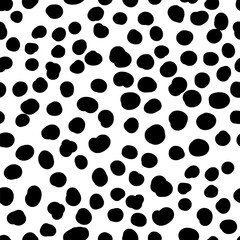 Black And White Dalmatian Vector Pattern. Black And White Decorative Vector Pattern For Fabric, Textile, Print, Card, Postcard