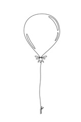 Cute balloon in doodle style. Vector icon, flat cartoon illustration, clipart.