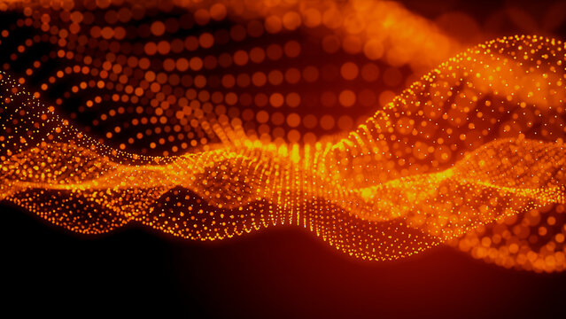Abstract Medical Technology background. Orange, Innovation Medicine concept. 3D Render.