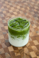 Premium matcha green tea cup drink