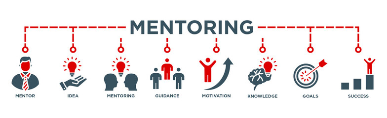 Mentoring Banner Web Icon Vector	