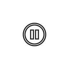 Graphic flat pause button icon for your design and website