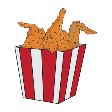 Chicken grilled and fried chicken vector illustration