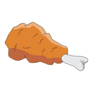 Chicken grilled and fried chicken vector illustration