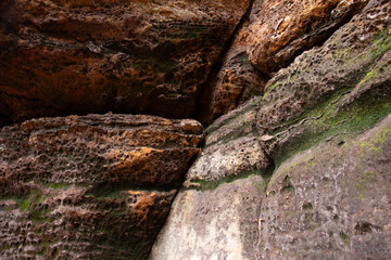 Part of rock stone. Mountain, close up, background, texture.