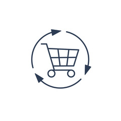 Change in consumer demand. Vector linear icon isolated on white background.