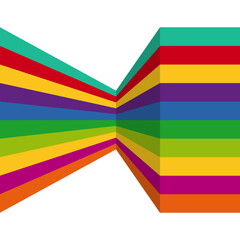 Modern 3d colorful striped line illustration 