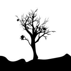 Silhouette black tree vector illustration 