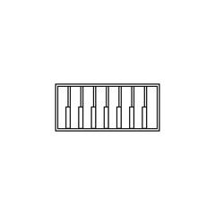Graphic flat piano icon for your design and website