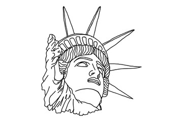 America's Statue of Liberty Line Art Vector