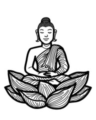 Gautama Buddha sitting meditation lotus pose