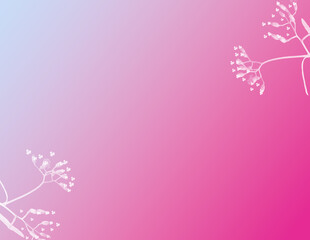 pink background with flowers and leaves