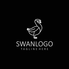 Fototapeta na wymiar Swan logo design icon tamplate