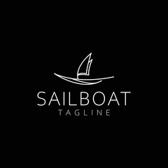 Sailboat logo design icon tamplate