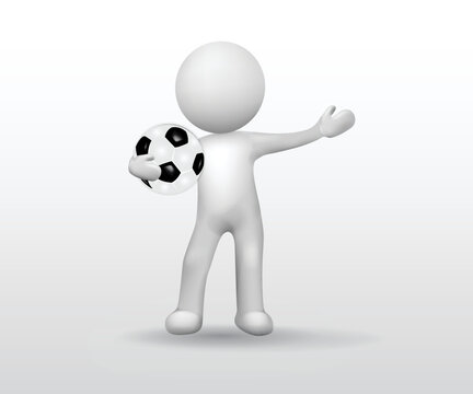 3D white people Coach Referee or Football Soccer Player vector image graphic illustration design 