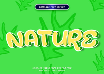 Green nature bold 3d text style effect editable