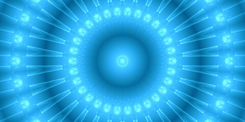 Mandala Fraktal Hintergrund Motiv für Druck und Internet in blau