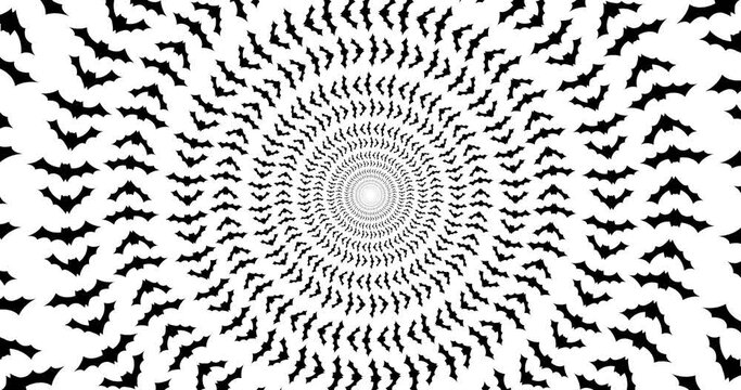 Hypnotic Psychedelic Bats Flying Animation Optical Illusion
