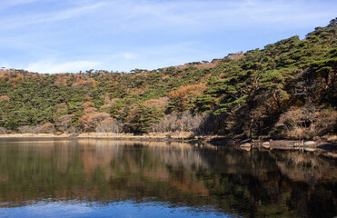 Fototapeta na wymiar Beautiful Autumn view at Ebino Plateau in Kirishima, Kagoshima, Japan