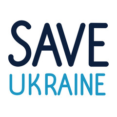 save Ukraine lettering