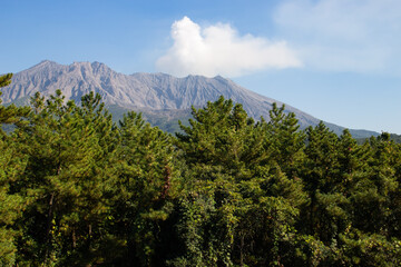 Fototapeta premium Close up of Sakurajima Volcano, Volcanic Eruption, Kagoshima, Japan