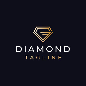luxury golden diamond letter G logo design