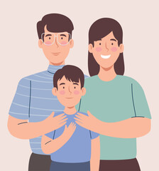 Fototapeta premium korean parents and son