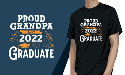 Proud grandpa of a 2022 graduate, grandparents day t-shirt design
