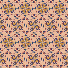 Nature Seamless Pattern Garden Floral Background Damask Plant Aboriginal Ornament Art