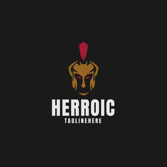 Simple helm spartan logo template