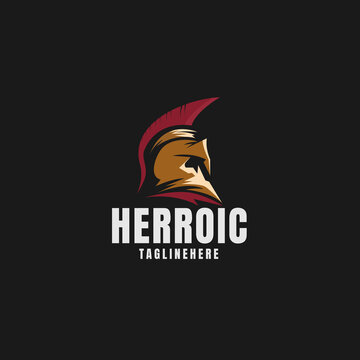 Simple helm spartan warrior logo