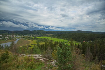 View from the top of Mount Passonvuori on a cloudy day.