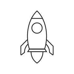 Graphic flat rocket icon for your design and website