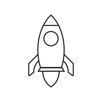 Graphic flat rocket icon for your design and website