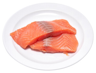 piece of salmon fillet on a ceramic plate