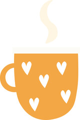 Christmas warm drinks cocoa and coffee vector in white transparent background	
