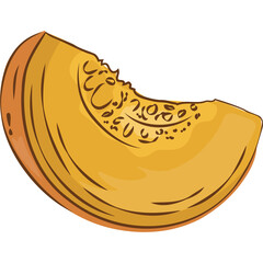 Slice of Pumpkin PNG Clipart Illustration
