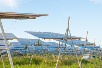 Beautiful sunset over Solar Farm