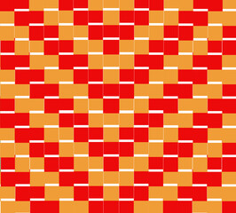 seamless pattern with squares bricks in orange red and white colors illustration 