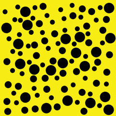 Yellow background with black dots pattern