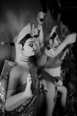 September 19th 2022 Delhi, India
The artisans start finishing Idols of Goddess Durga for the upcoming festival which is going to celebrate after 2 years of post corona pandemic.