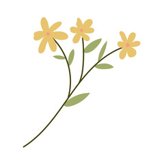 Spring Flat Flowers Illustration 