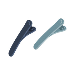 Barrettes for hair. Hairdressing tools. Accessories for hairstyle. Hand drawn color vector illustration isolated on white background. Modern flat cartoon style.