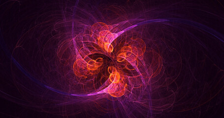 3D rendering abstract multicolor fractal light background